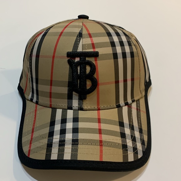 Plaid TB Burberry Hat - Picture 1 of 8